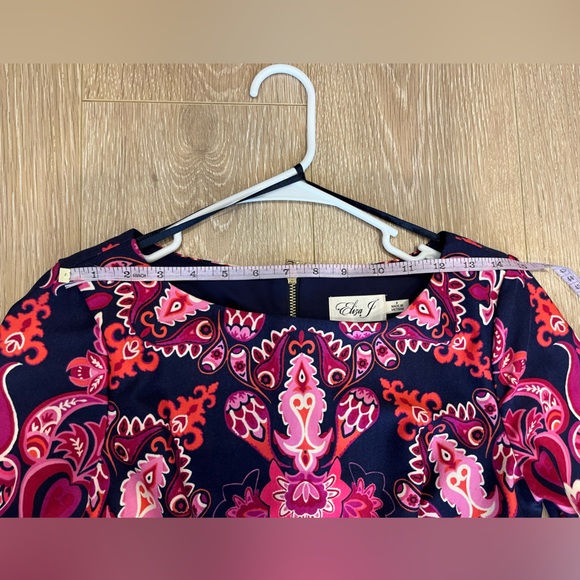 Eliza J Patterned 3/4 Sleeve Dress - Size 4 - Picture 8 of 12